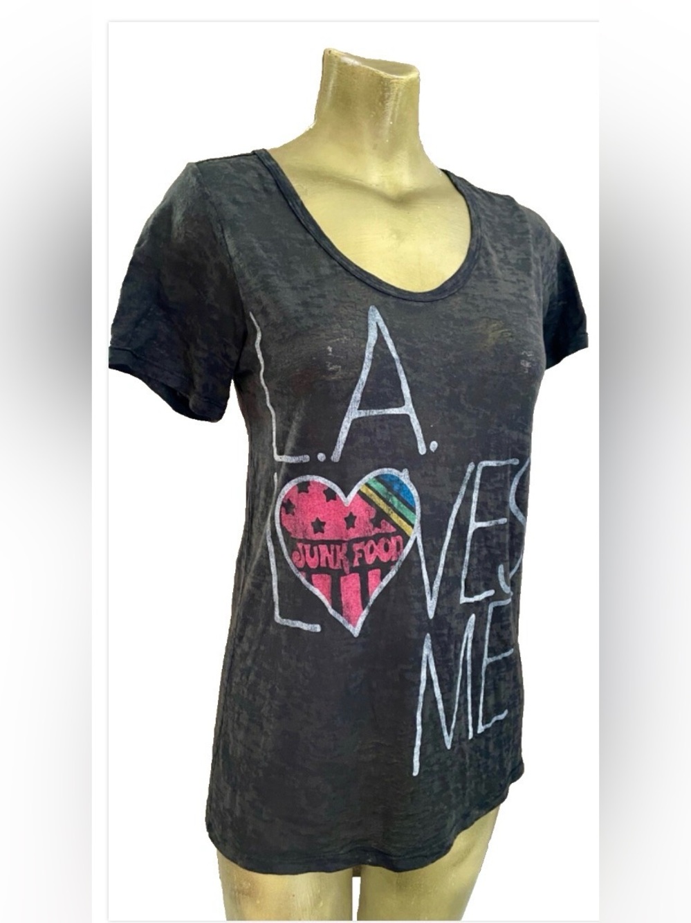 JUNK FOOD Sublimation L.A. LOVES ME Tee Shirt Size Medium